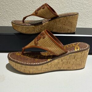 Sam Edelman Ruth Stylish Brown Wedge Sandals